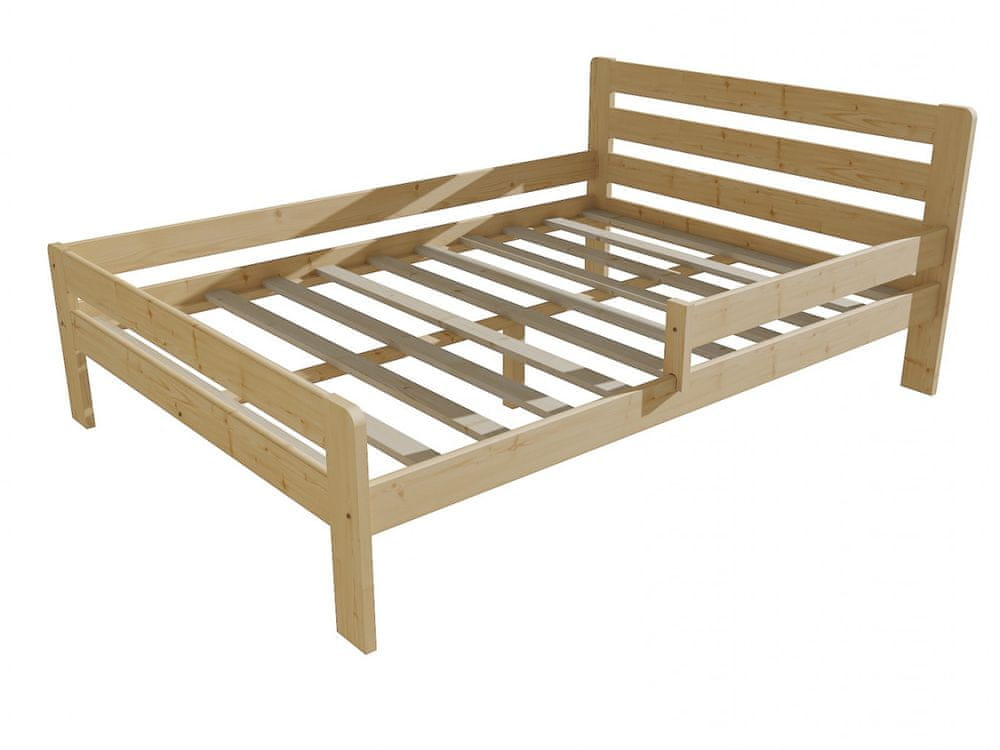 eoshop Detská posteľ so zábranou VMK001C KIDS (Rozmer: 120 x 200 cm, Farba dreva: bezfarebný lak)
